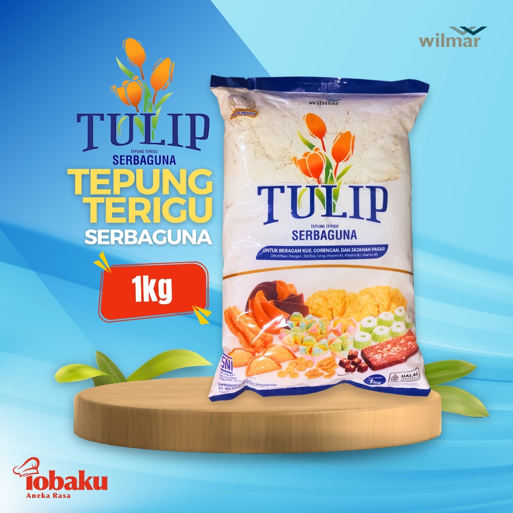 

TULIP Tepung Terigu Serbaguna Kemasan 1kg - Kue, Gorengan, Jajanan Pasar