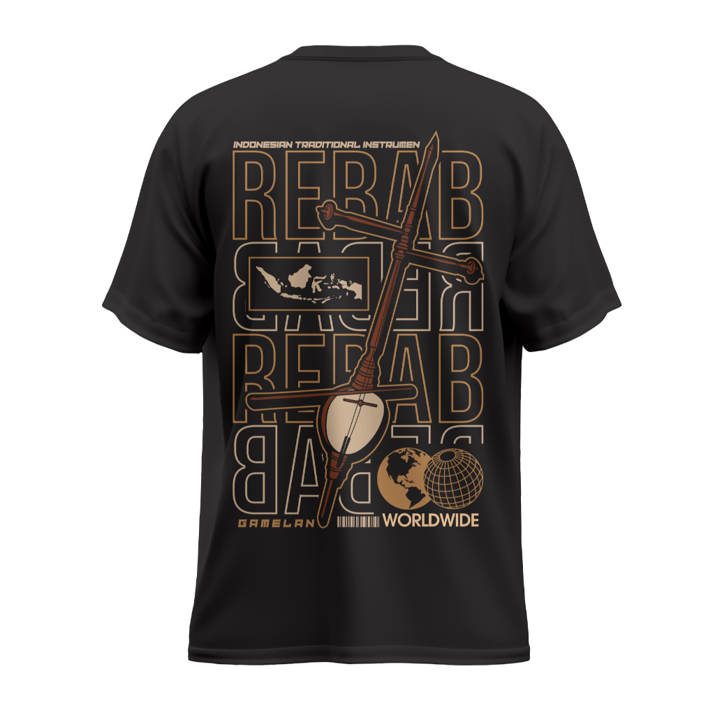 Kaos Rebab Alat Musik Tradisional Indonesia Combed 24s