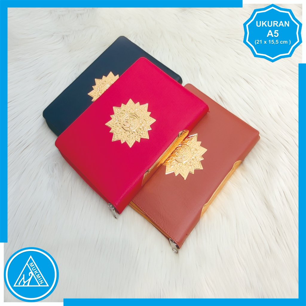 Alquran sedang cover resleting kertas hvs 2 warna | Alquran A5 | hvs | Indeks