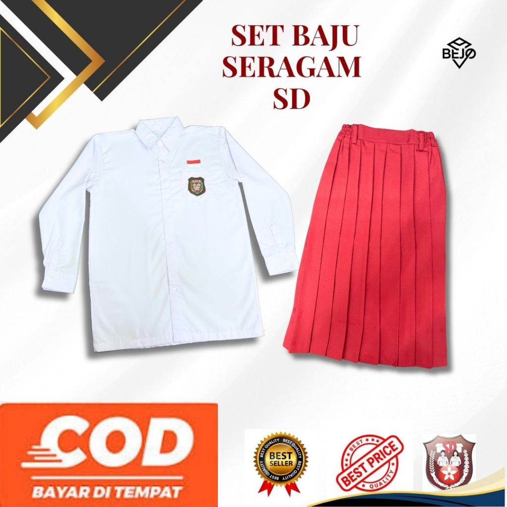 SET SERAGAM SD 1 SET SERAGAM SD PUTRI LENGAN PANJANG SET SERAGAM SD LENGAN PANJANG PUTRI PREMIUM