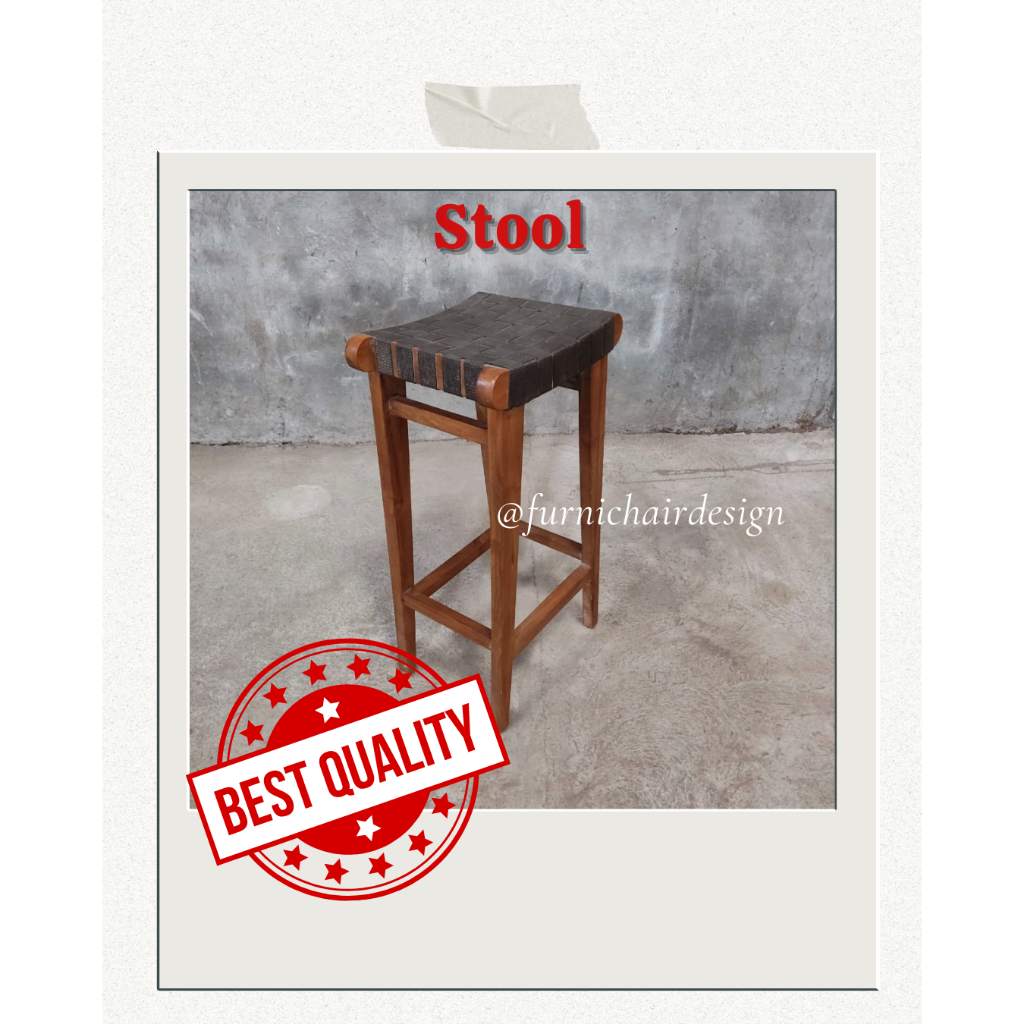 Jual Kursi Bar, Stool, Bar Chair Minibar Kursi Cafe Kayu Jati Kombinasi Webbing