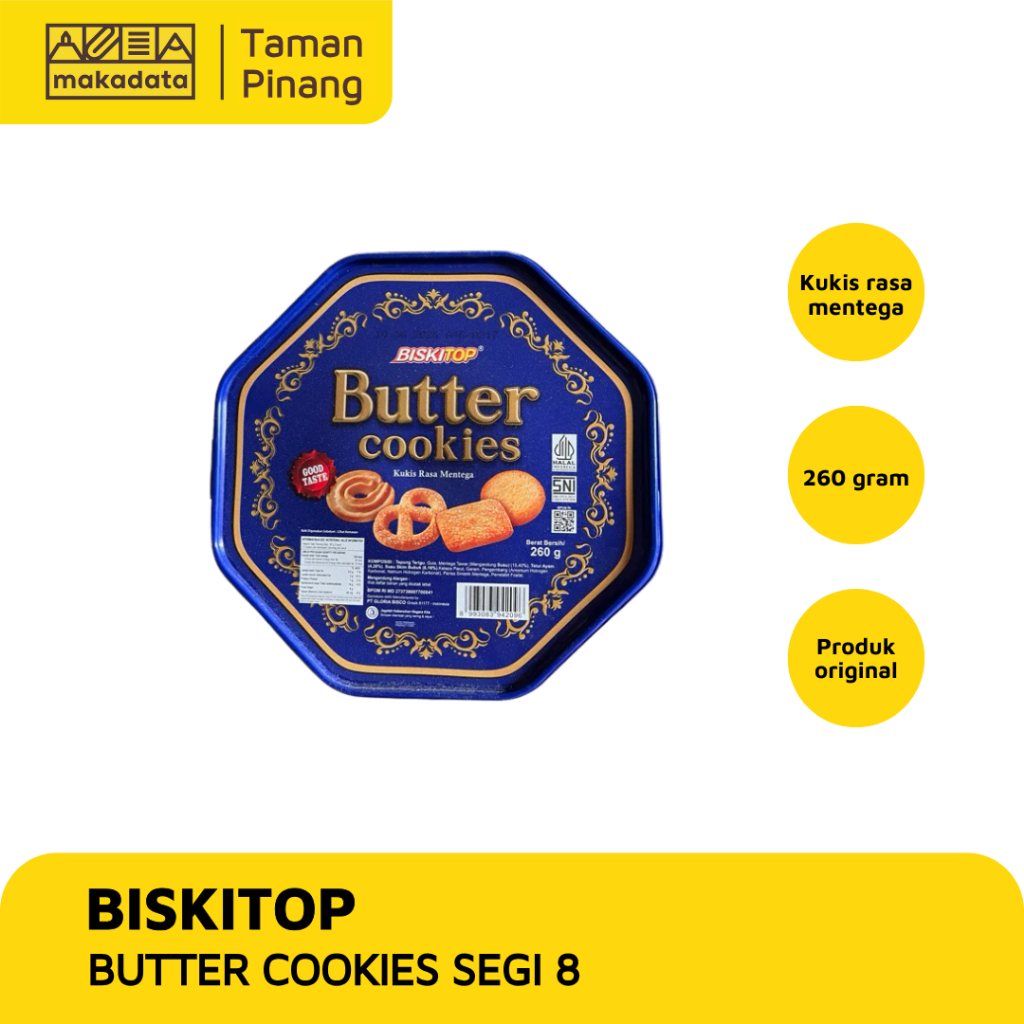 

BISKITOP BUTTER COOKIES 260 GR SEGI 8 MURAH