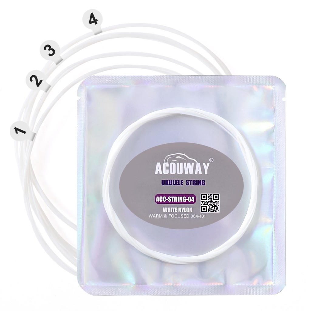 HKJ 1 Set Senar Ukulele Senar 4 Acouway Nylon Senar Ukulele Soprano Concert Tenor Senar Ukelele
