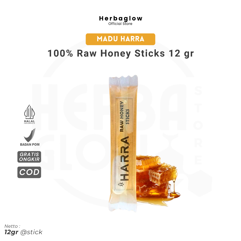 

Madu Harra Raw Honey Sticks 12gr 100% Madu Murni Madu Hutan - 1 Stik