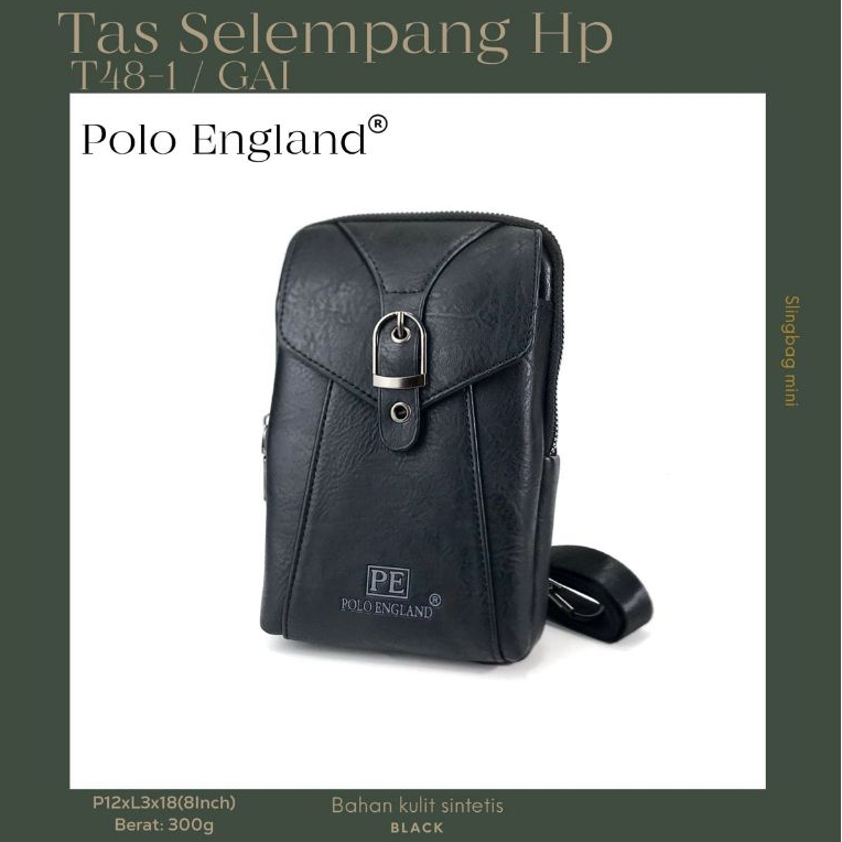 Polo England Tas Selempang Hp T48-1 Tas Selempang Kulit Tas Selempang Pria Wanita