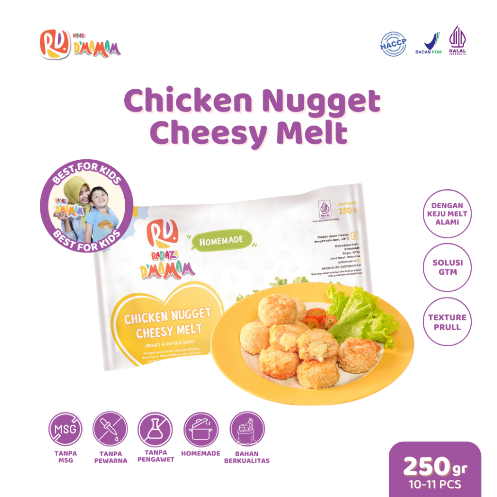 

DMAMAM Chicken Nugget Cheesy Melt 250g Nugget Ayam Keju MPASI Homemade HACCP BPOM HALAL