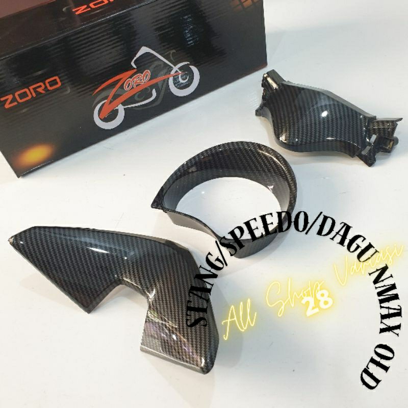 COVER TUTUP SEN SEIN NMAX OLD / SIRIP / DAGU / STANG / SPEEDO NMAX OLD KARBON WTP CELUP IMPORT  CARB