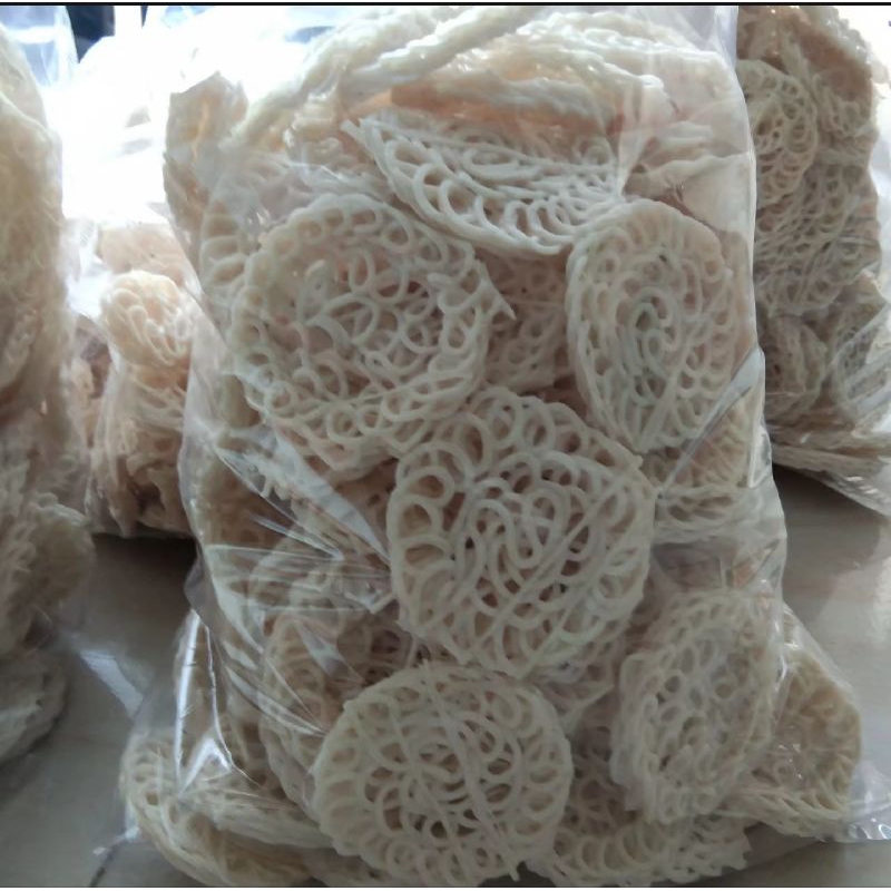 

Kerupuk Mawar putih jumbo 1kg / Kerupuk Mekar sari COD