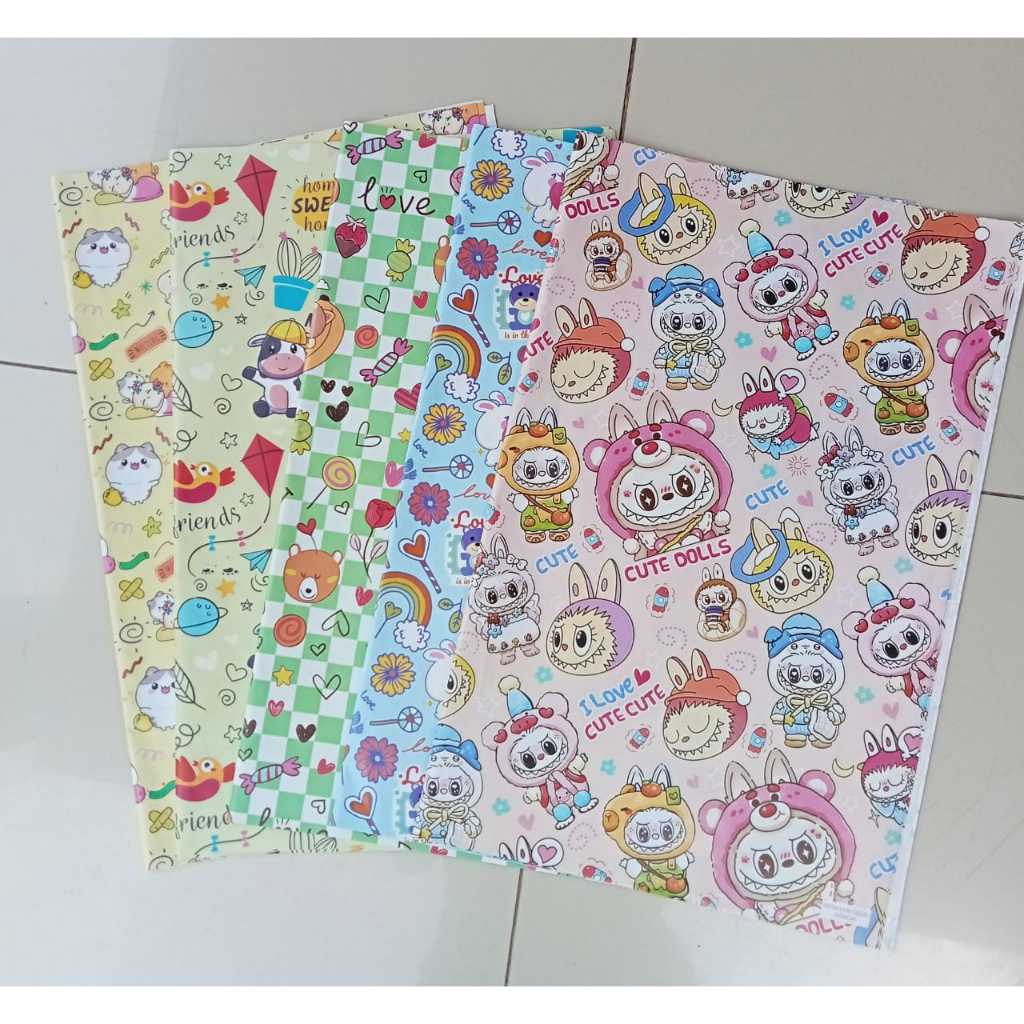 

Kertas Kado Fancy Labubu Glossy/1 Pak isi 50 lembar