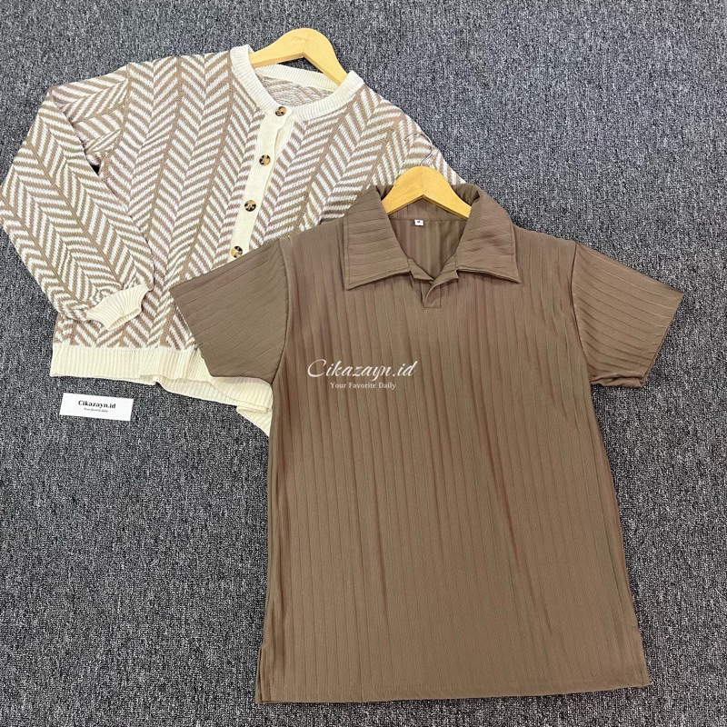 Cikazayn.id - Arfis Couple Set Couple Pasangan Atasan Pria dan Cardigan Wanita Ootd couple kekinian