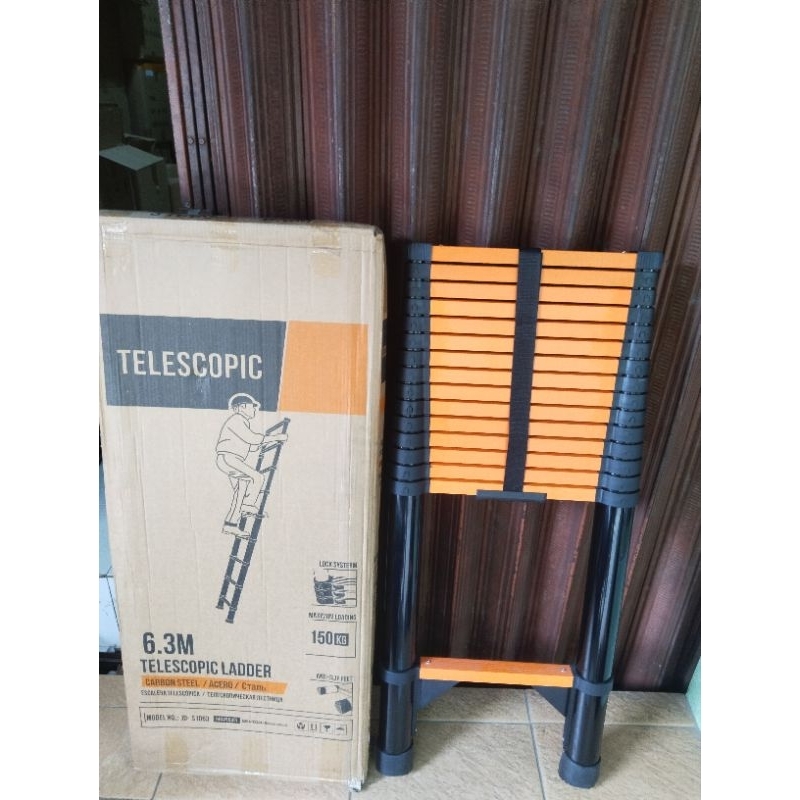 TANGGA ALUMINIUM TELESKOPIK  6,3 METER