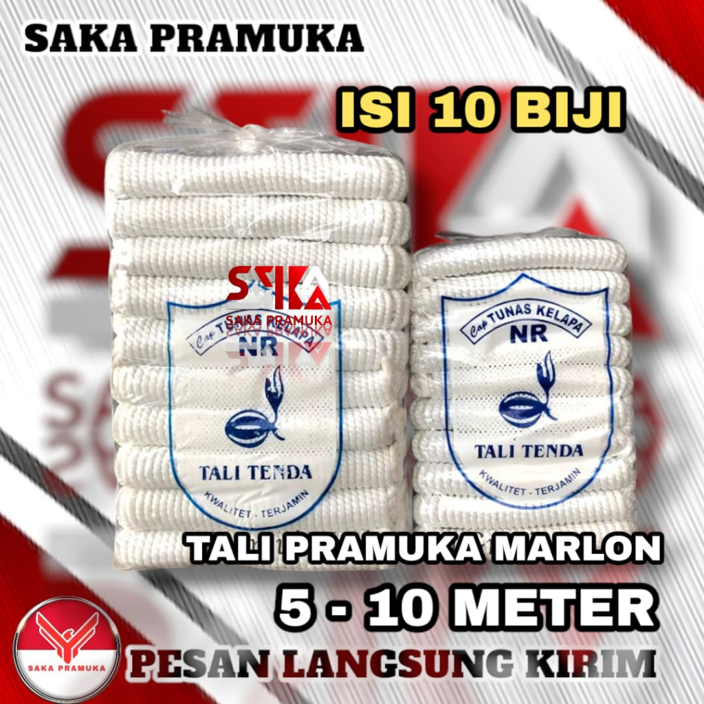 

(Isi 10 biji) Tali tambang pramuka marlon panjang 5 - 10 meter