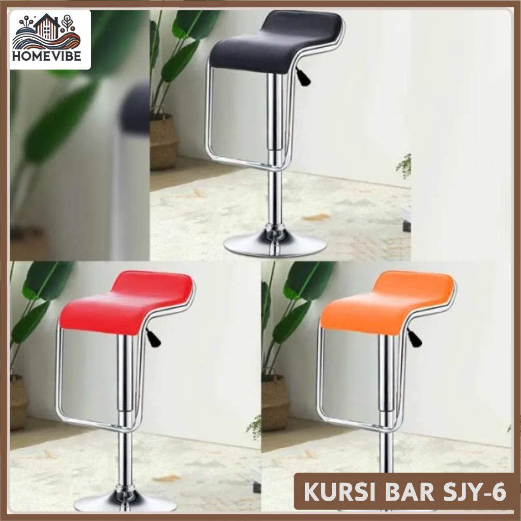 HOMEVIBE Kursi Bar Barstool Hidrolik SJY-6 Kursi Cafe Minibar Kursi Dapur Minimalis Bisa Berputar