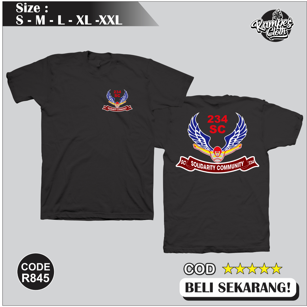 Kaos Distro SC 234 Solidarity Community - Kaos SC 234 - Kaos SC Cotton Combed 30s Premium R845