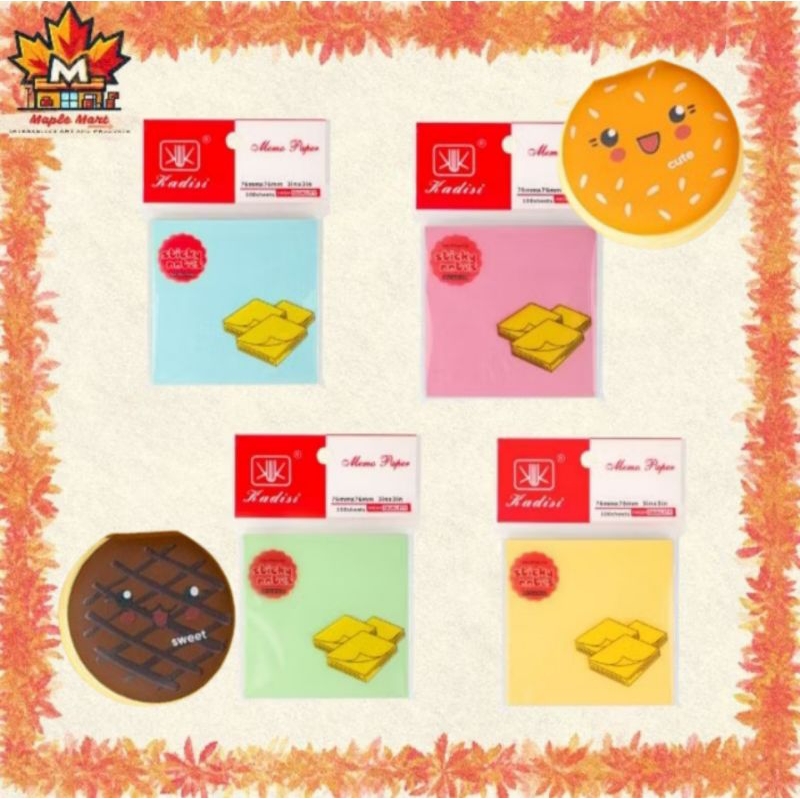 

Maple ATK - Sticky Notes Motif Polos Berwarna / Transparan / Beragam Bentuk Burger Cookies
