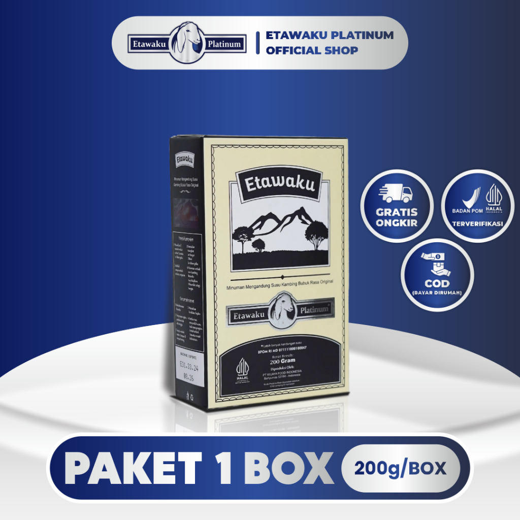

Etawaku Platinum 200 gram terbuat dari susu kambing dan krimer bubuk