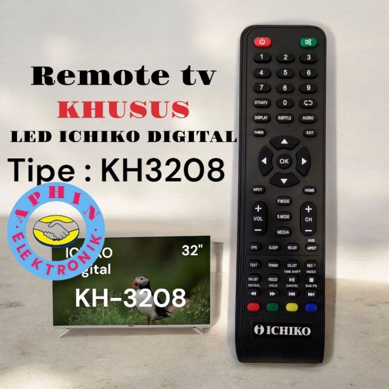 Remote tv LED ICHIKO DIGITAL 32 inch Khusus untuk tipe KH-3208 Digital Remot tv Ichiko