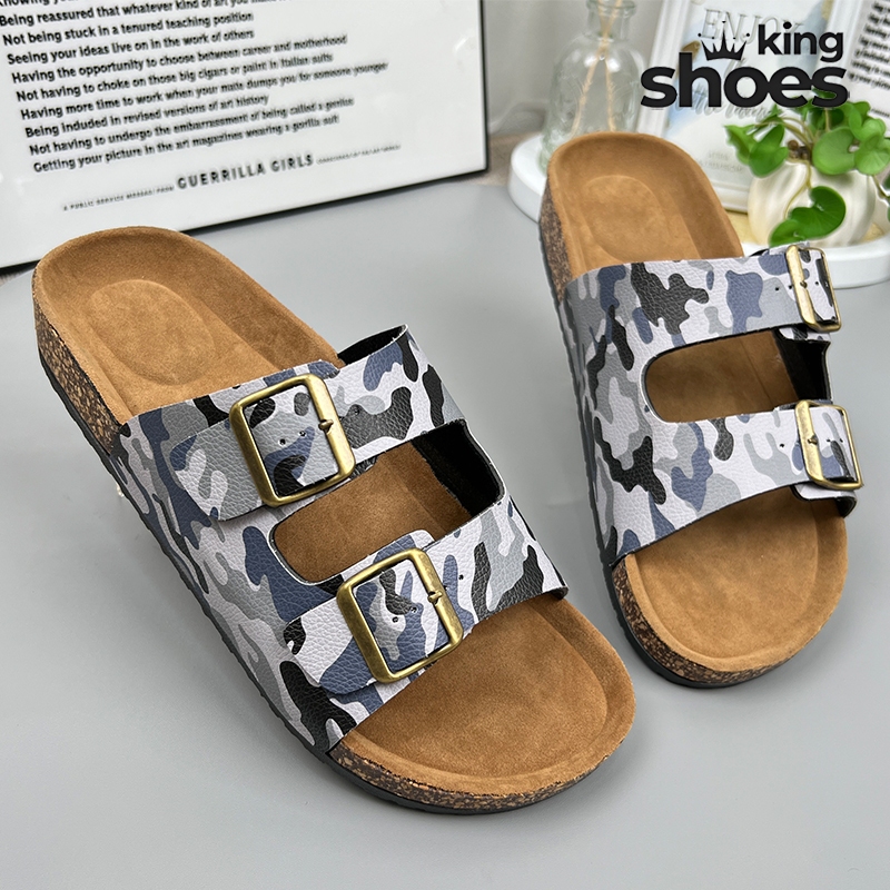 Sandal Casual Pria Suede Brown Original Kekinian Cowok Tali Gesper