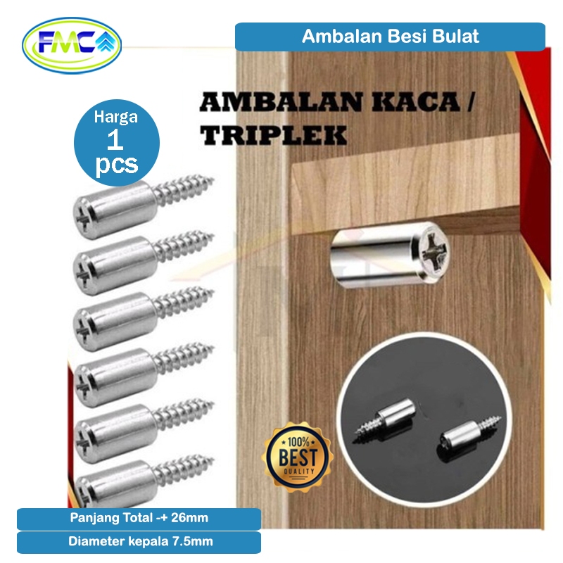 Baut Ambalan Bulat Besi Kayu Funiture Baut Ambalan Kaca Baut Ambalan Triplek Penyangga Rak Lemari 1 