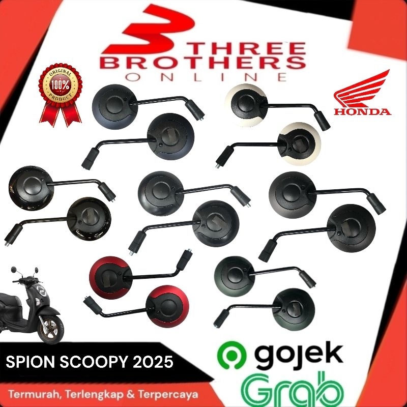 Kaca spion honda scoopy fi injeksi new 2025 gagang hitam original