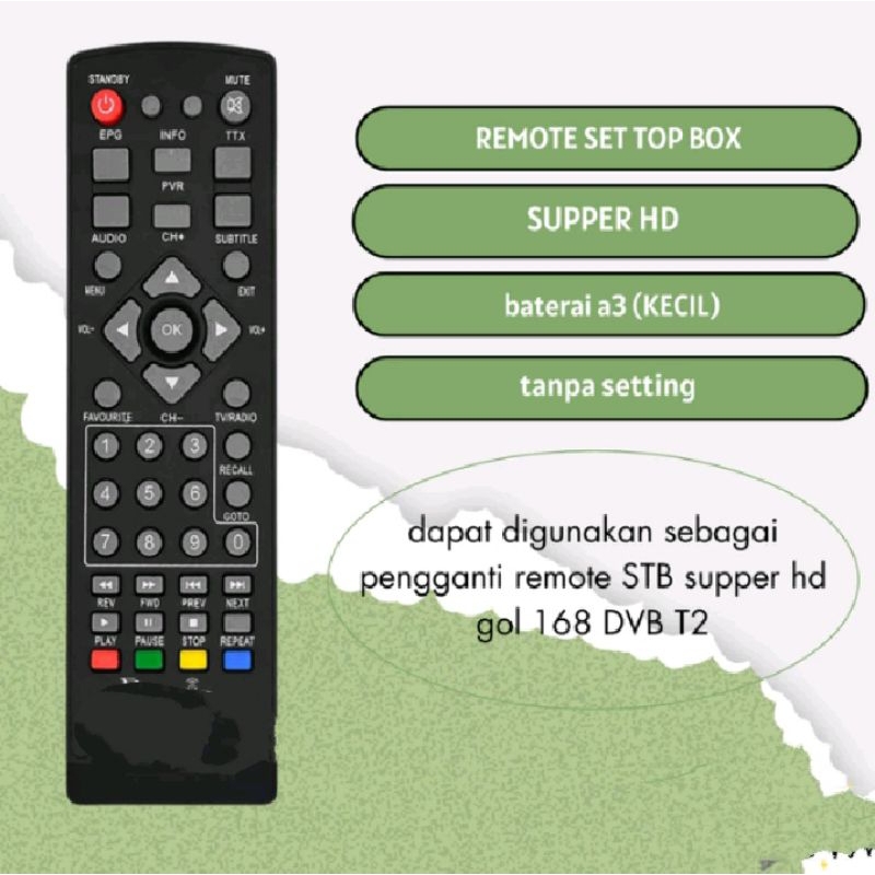 Remote STB Super HD 168 GOL DVB T2/Remote STB Super HD