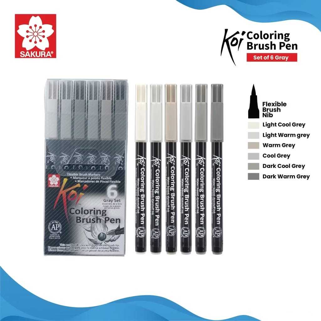 

Gramedia Tunjungan : Sakura Koi Coloring Brush Set 6 Gray