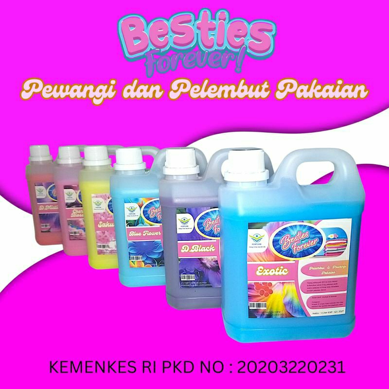 Pewangi Pelembut pakaian Softener 1 liter FORTUNE , bestie forever,  Pewangi pakaian,  seperti molto