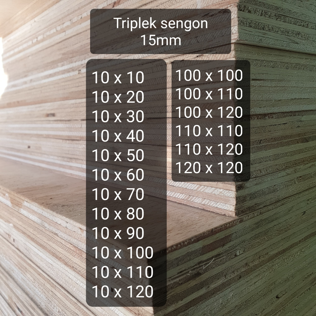 Triplek custom sengon 15mm plywood multiplek hlus 2 sisi