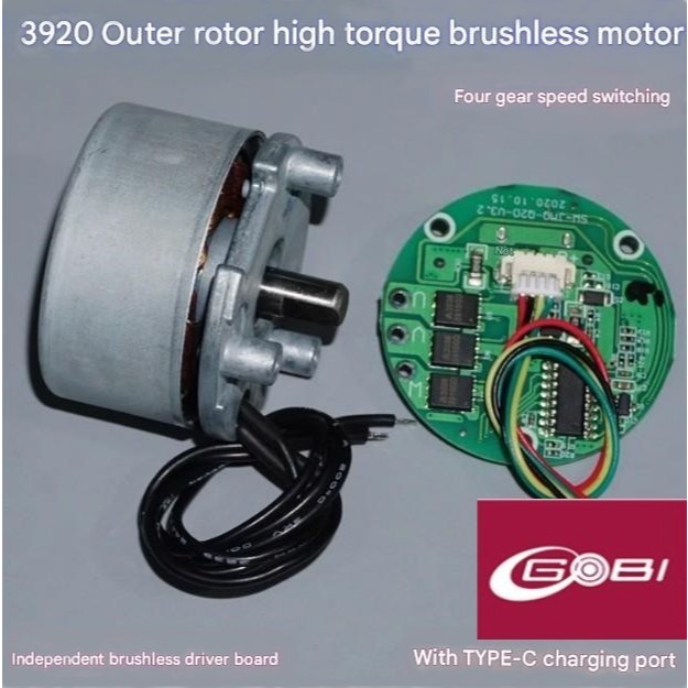 High Torque Fascia Gun 3920 Outer Rotor Brushless Motor With Charging 12V (8634)