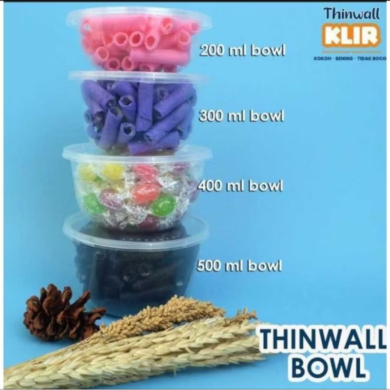 

Ukf5Pc6F4H (Kuliner.Kita) Thinwall Bulat Datar & Mangkok Klir 300Ml +Tutup / Round /Mangkok Datar