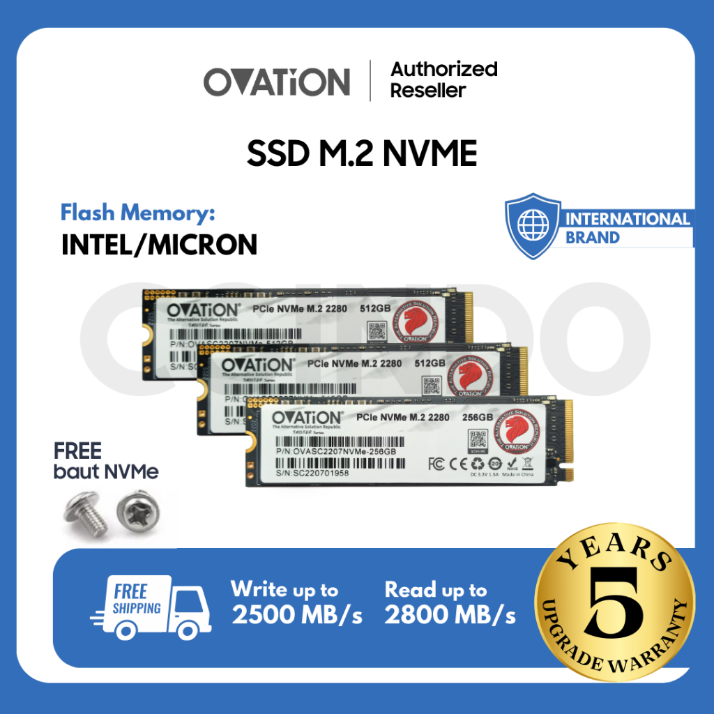 OVATION SSD NVME M.2 256GB / 512GB / 1TB SSD M 2 NVME PCIe 2280 Internal SSD KYO KAIZEN SSD WD SSD S