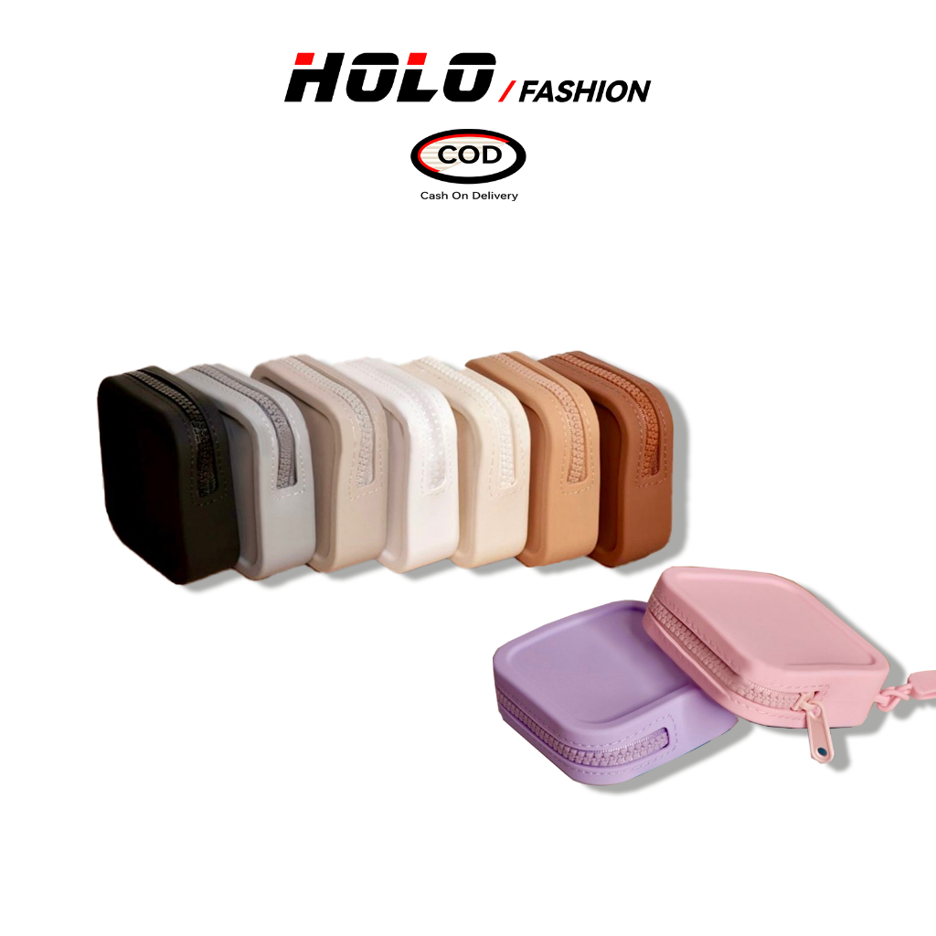 HOLO Dompet Mini Wanita Silikon Resleting Lucu Dompet Kartu Id Card Holder Koin Pouch Kecil