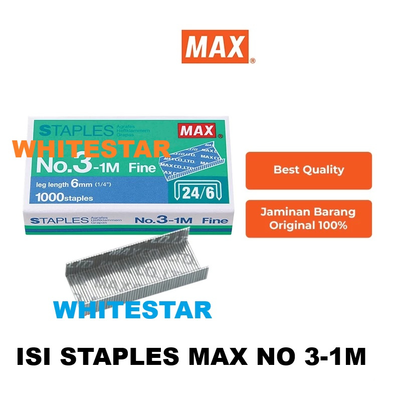 

refill / isi staples / stapler max no 3-1m atau 24/6