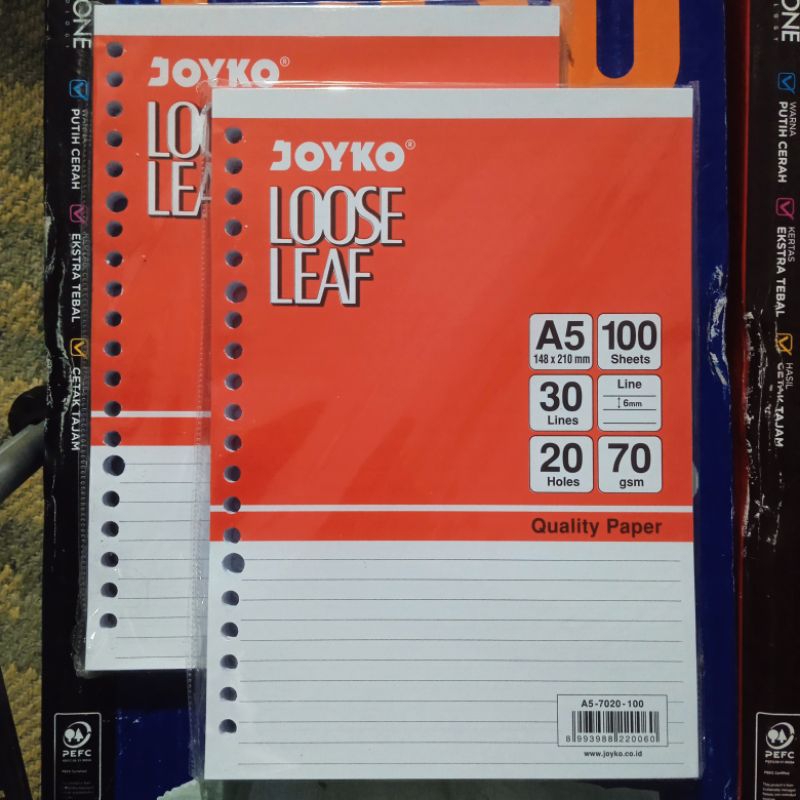 

kertas binder bergaris a5 joyko isi 50 & 100 lembar 70 gsm loose leaf