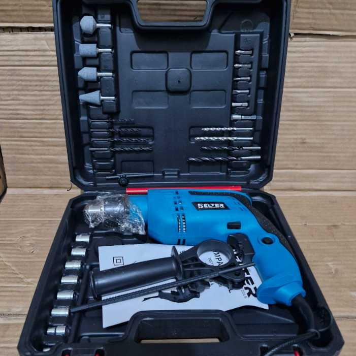 Mesin Bor 13mm Impact Drill Harga Murah paket bor lengkap satu koper Original Belter