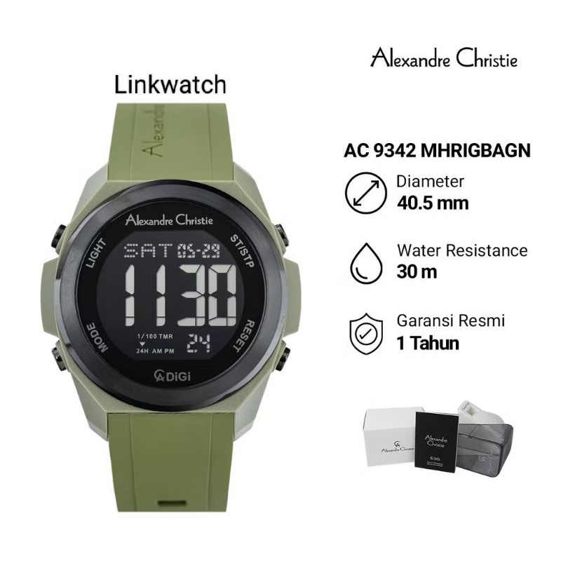 Jam tangan pria Alexander Christie AC 9342 MHRIGBAGN Digital Rubber Original Garansi Resmi