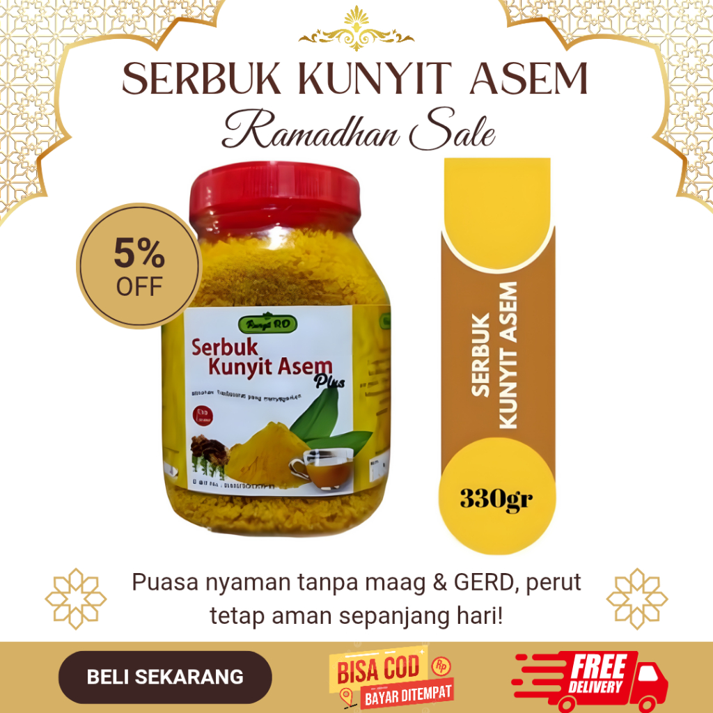 

Serbuk Kunyit Asam RD 330gr – Minuman Herbal Original, Segar & Berkhasiat