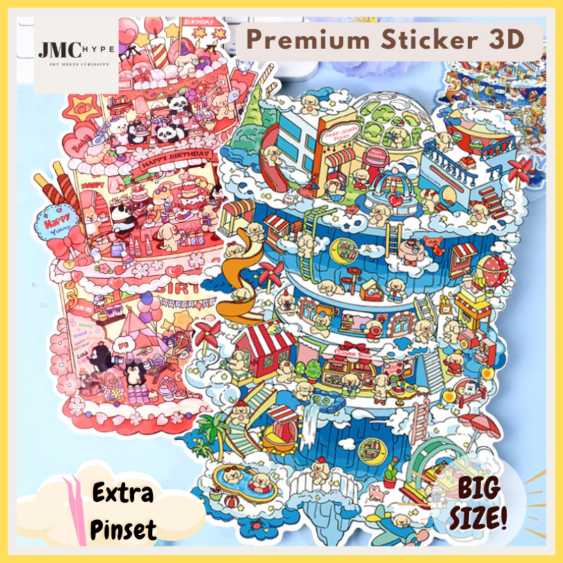 

[ JMC HYPE ] BIG SIZE STICKER 3D Premium Decoration Creative Mainan Anak Lucu Viral Korea Satisfying