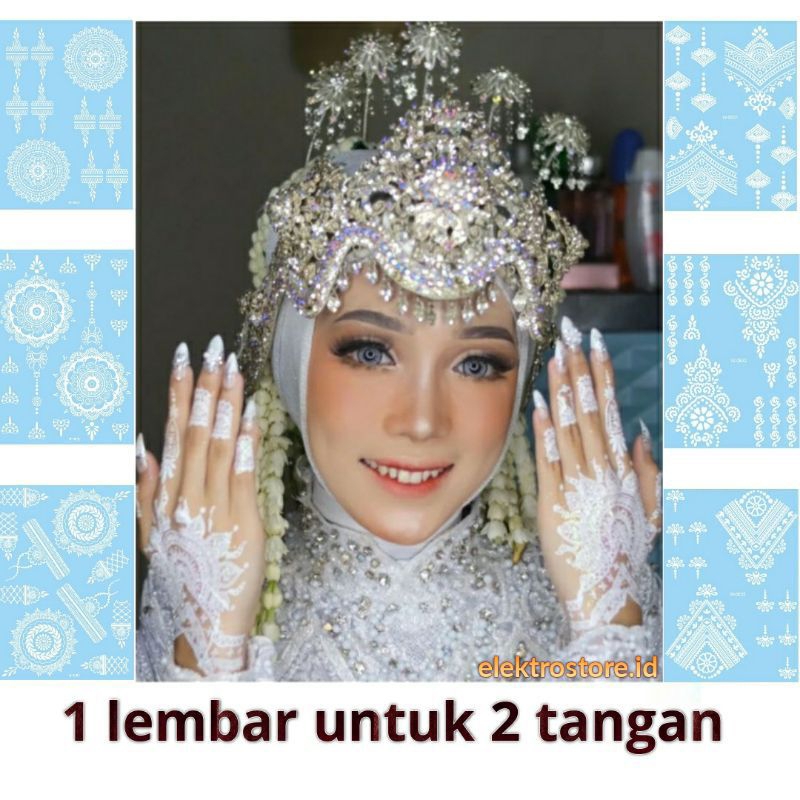 Tato Hena Pengantin Bride Tatto Henna Instan Henna Putih Wedding