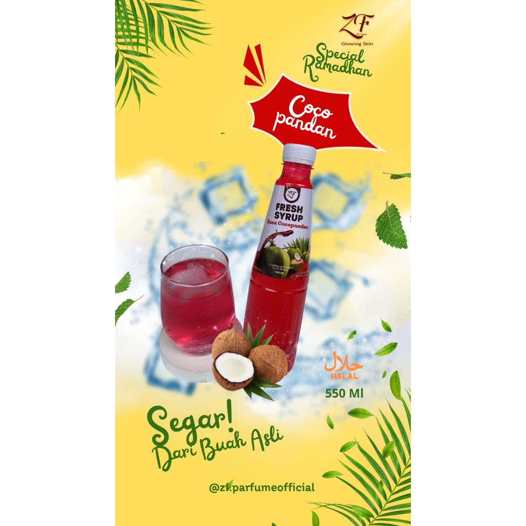 

SYRUP ZF MINUMAN SEGAR MINUMAN BERASA FRESH RASA MELON JERUK COCOPANDAN UNTUK ES BUAH