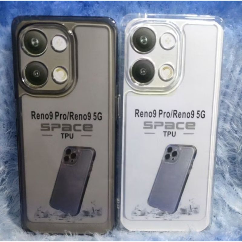Softcase Casing Clear Space OPPO RENO 9/RENO 9 PRO Slikon transparan dan pelindung belakang hp+camer
