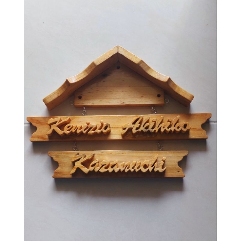 Papan Nama Gantung Custom Papan Nama kayu hiasan dinding sign board
