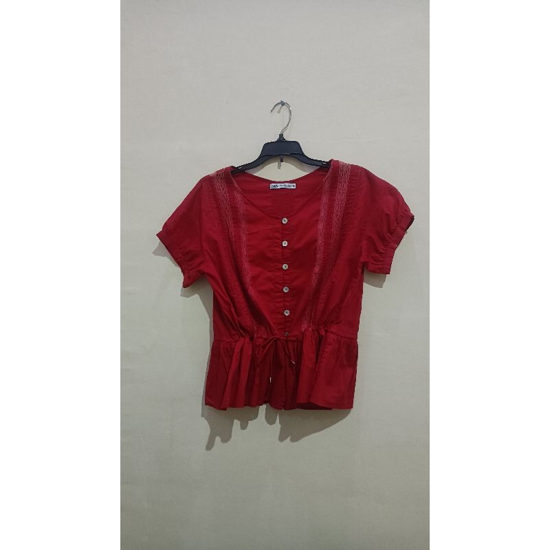 Blouse Merah Zara Ori (Ex. Display Toko)