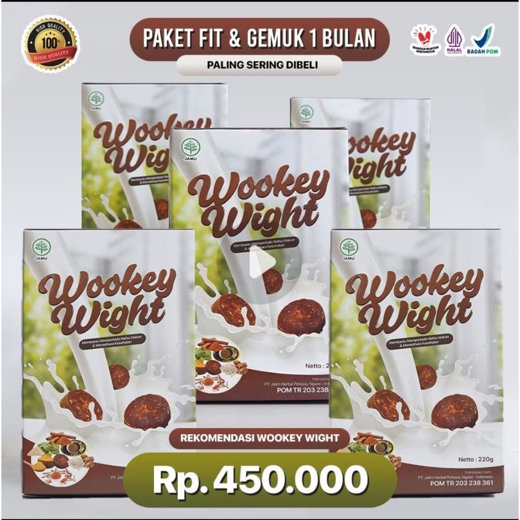 

Baru Wookey Weight Paket 5 Box - Susu Penambah Berat Badan Herbal