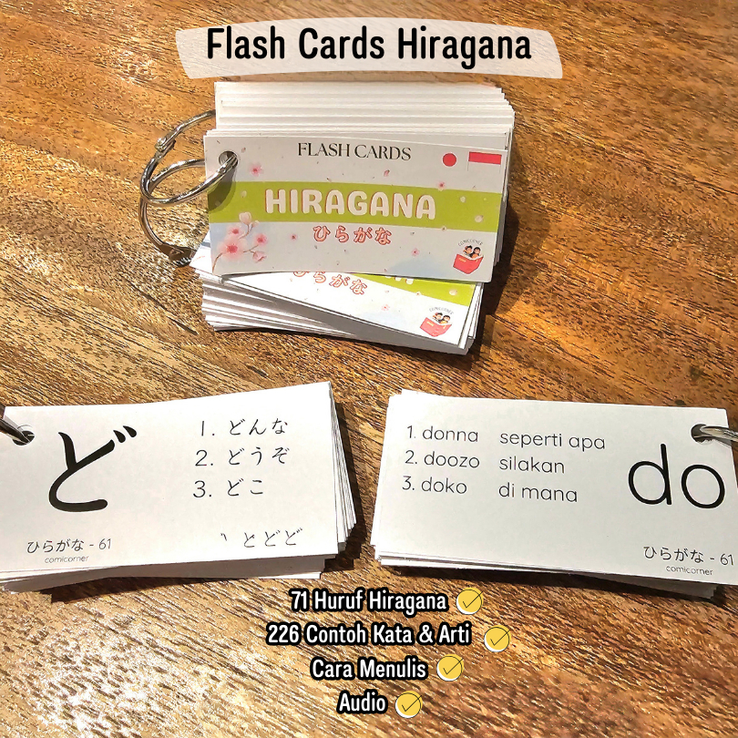 ABmart Hiragana dan Katakana Flash Cards Bahasa Jepang Pemula
