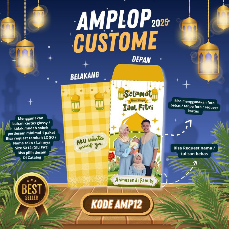 

6 PCS Amplop lebaran custom foto 2026 AMPLOP CUSTOME FOTO + NAMA KELUARGA TERMURAH BEST SELLER