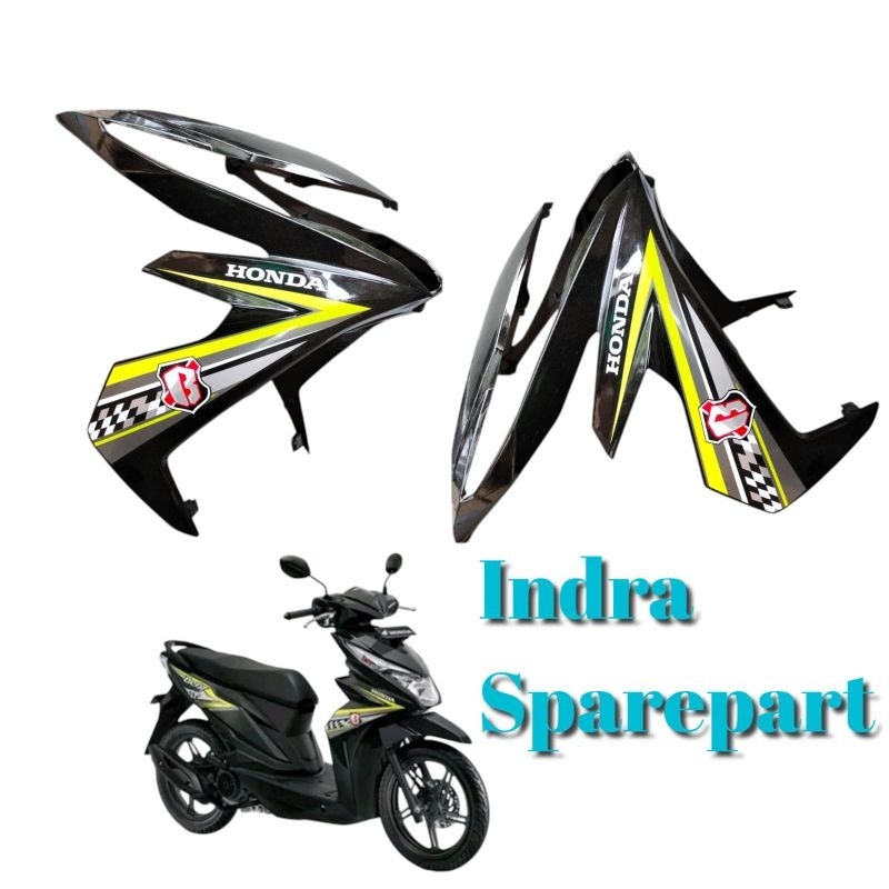 tameng body depan beat esp eco 2017 2019 plus striping hitam kuning