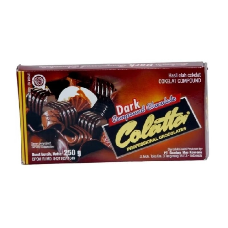 

Colatta Coklat Dark Compound 250gr/Grosir Perdus isi 24 pcs