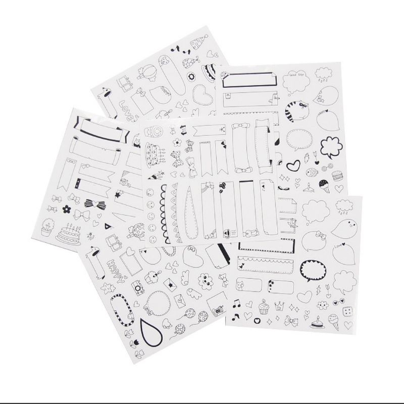 

6 lembar polaroid deco sticker - stiker lucu hiasan scrapbook