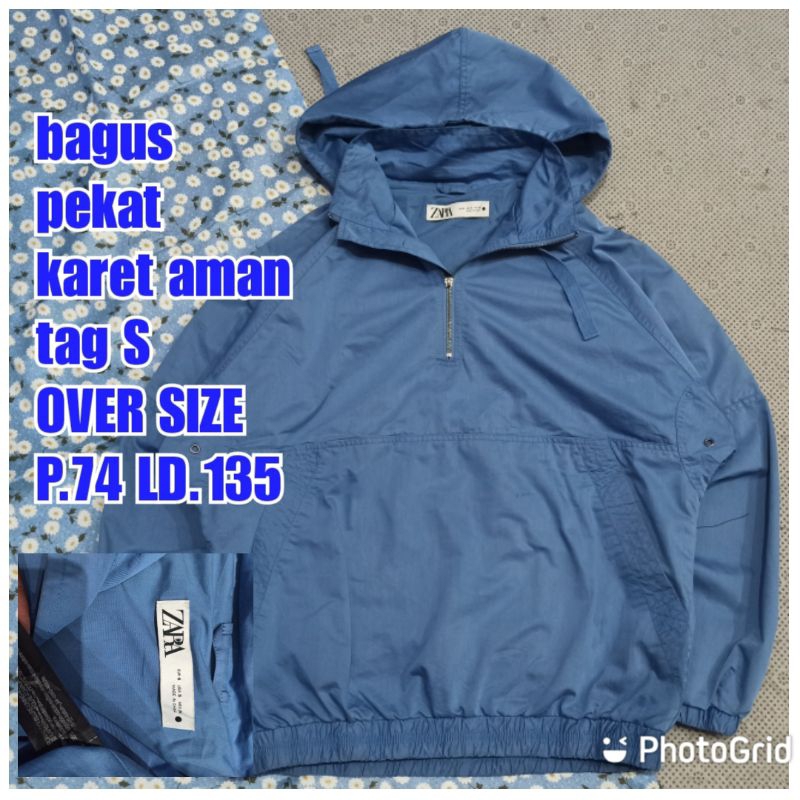 jaket work kerja casual half zip cougle katun zara man s